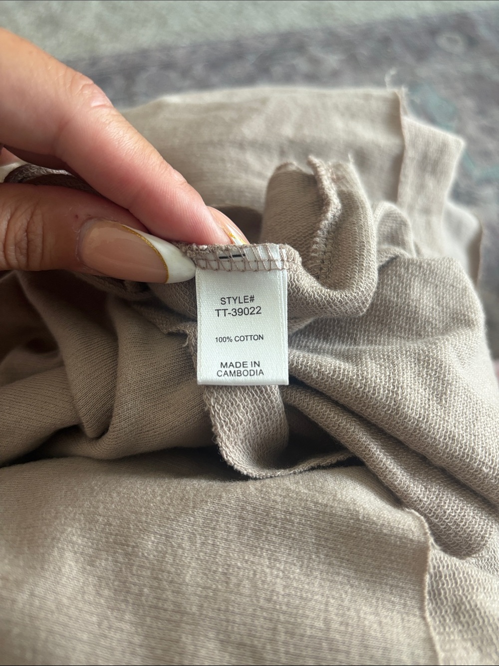 Zenana Drop-sleeve Relaxed Taupe Women's Top 100% COTTON - Picture 3 of 3